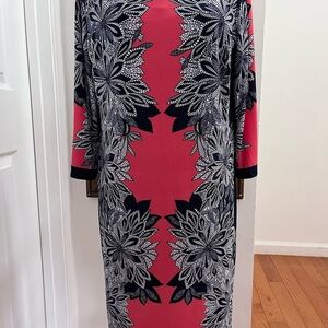 Ronni Nicole Red and Black Sheath Dress with 3/4 Dolman Sleeves